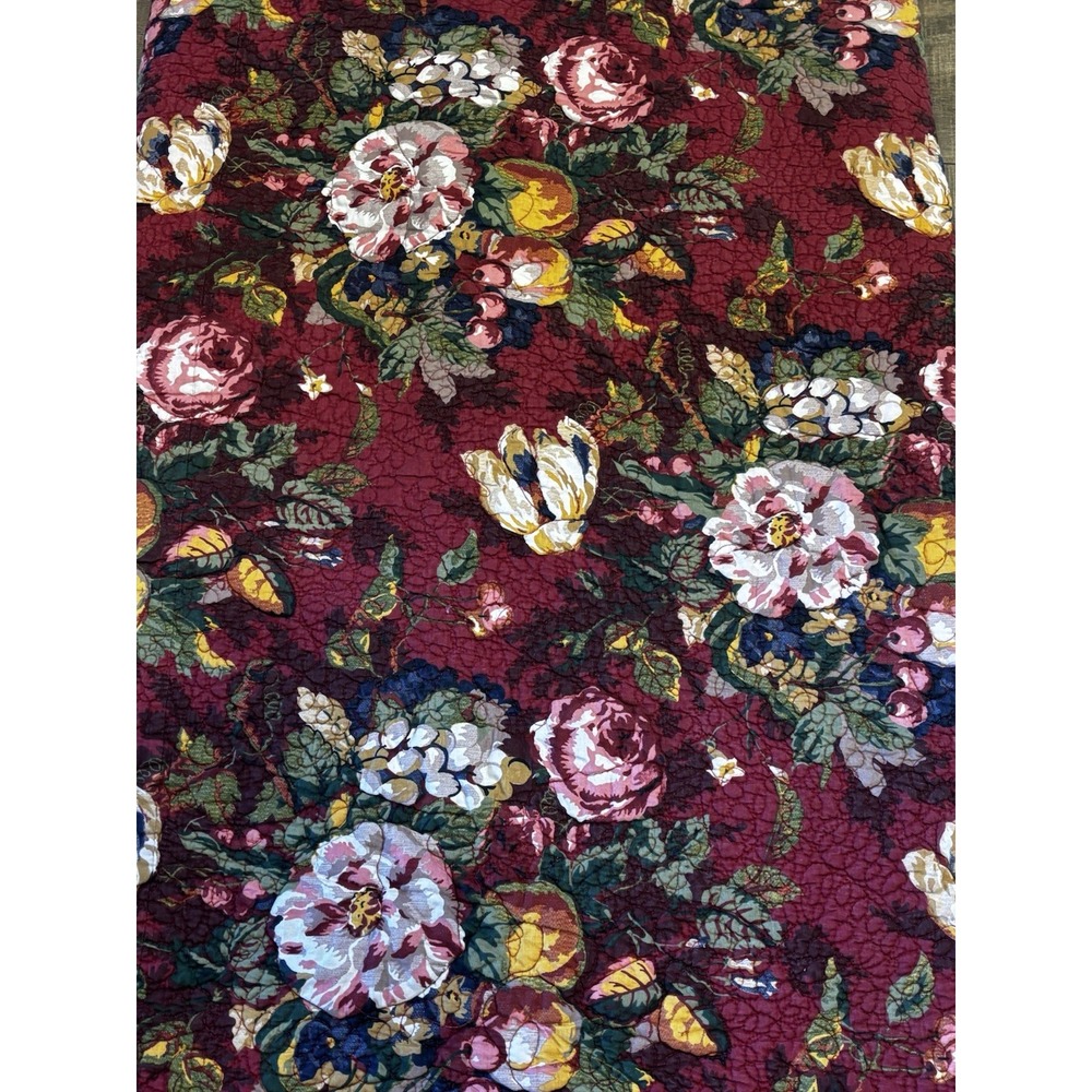 Bloomcraft Home Floral Coverlet Quilt 90x106 2 Shams Cottagecore Grandmillennial